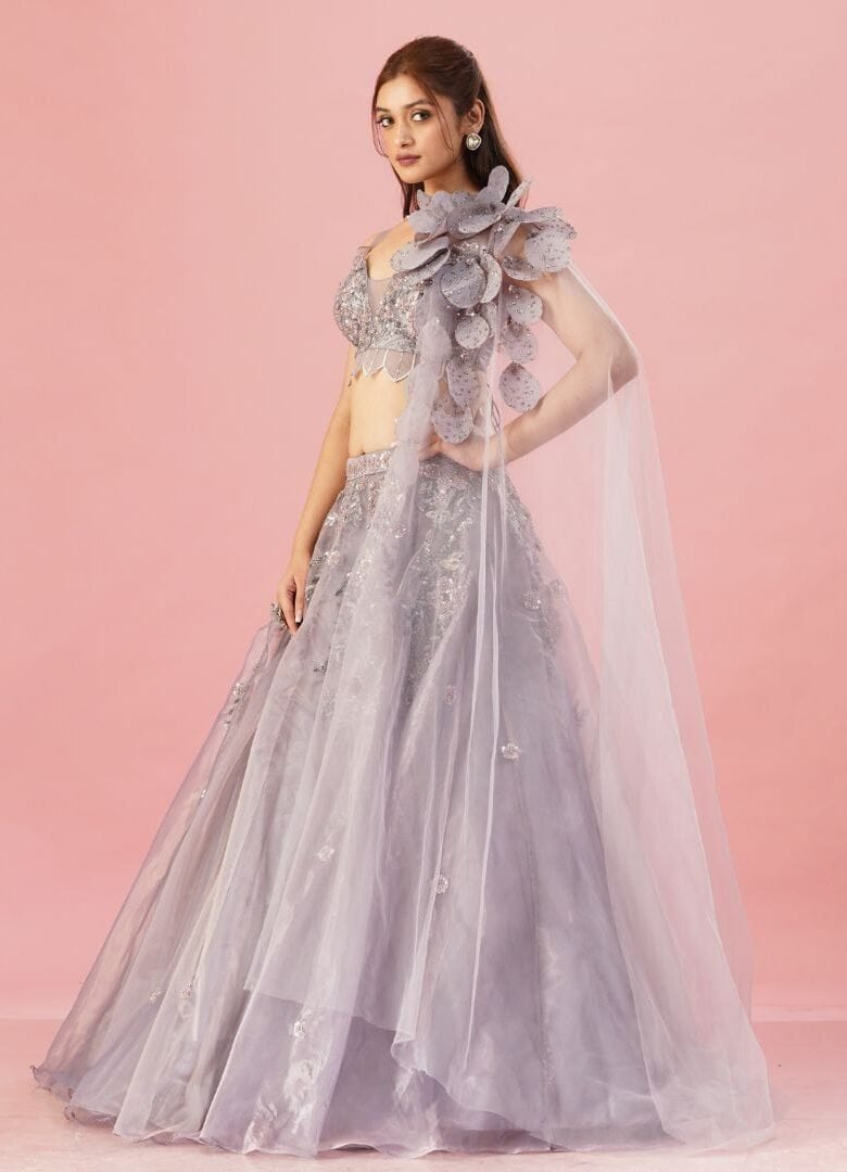 Lilac Cape Lehenga