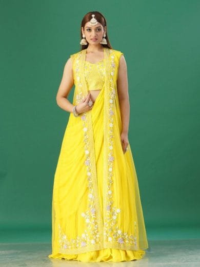 Yellow Jacket Lehenga - Image 3