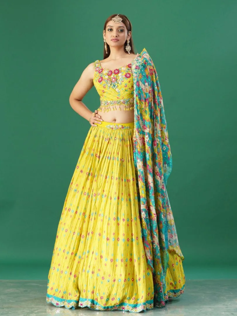 Green Cape Lehenga Set - Image 5