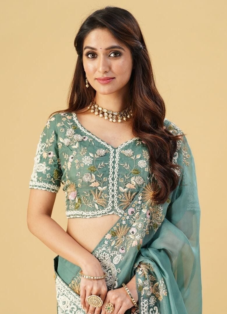 Jade Organza Saree