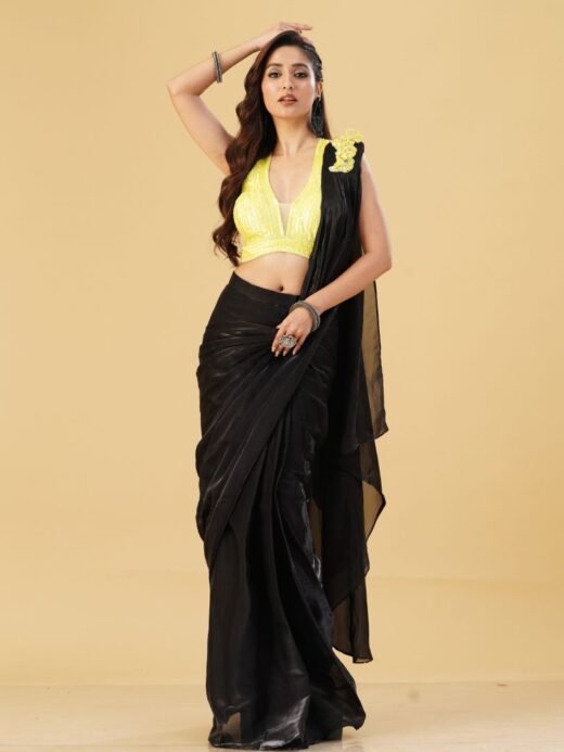 Black tissue saree