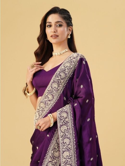 Wine Silk Saree