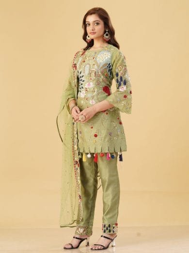 Green Silk Salwar Suit