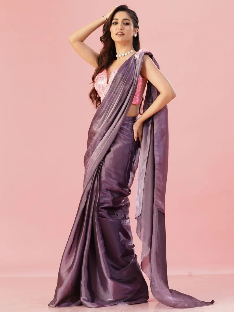 Violet tissue saree