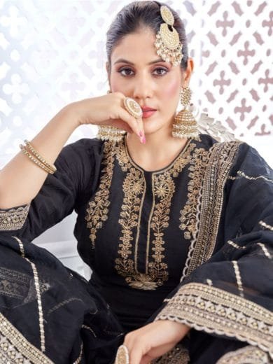 Black Georgette Gharara