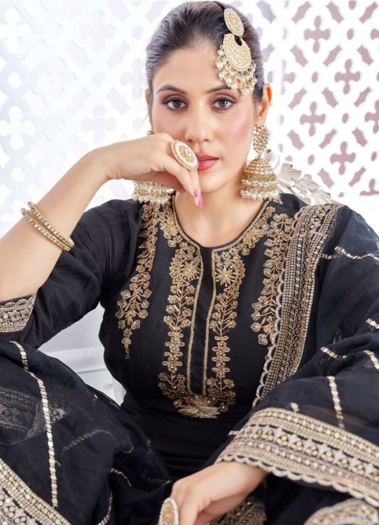 Black Georgette Gharara
