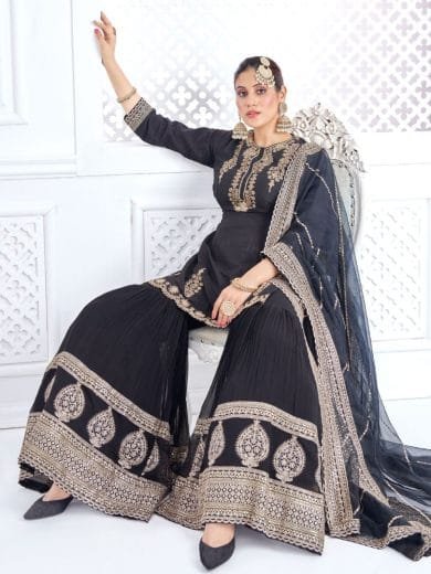 Black Georgette Gharara - Image 4