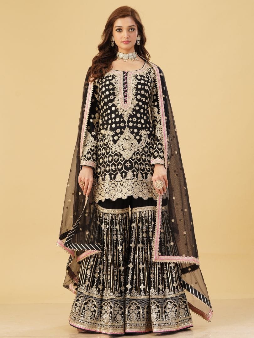 Black Gharara Set - Kenzo