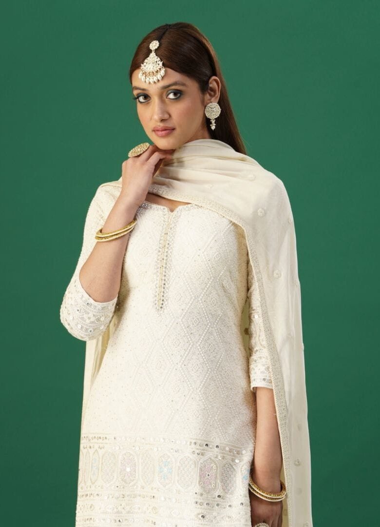 Off White Sharara Set