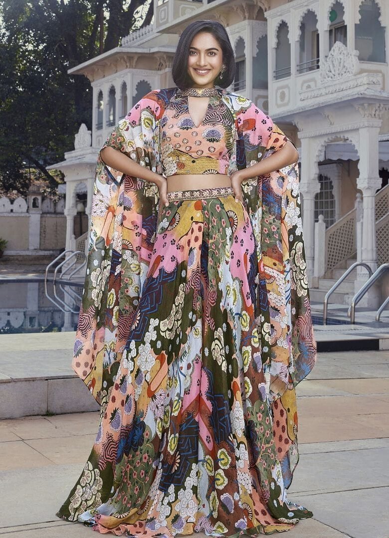 Women Multi Colored Jacket Set
