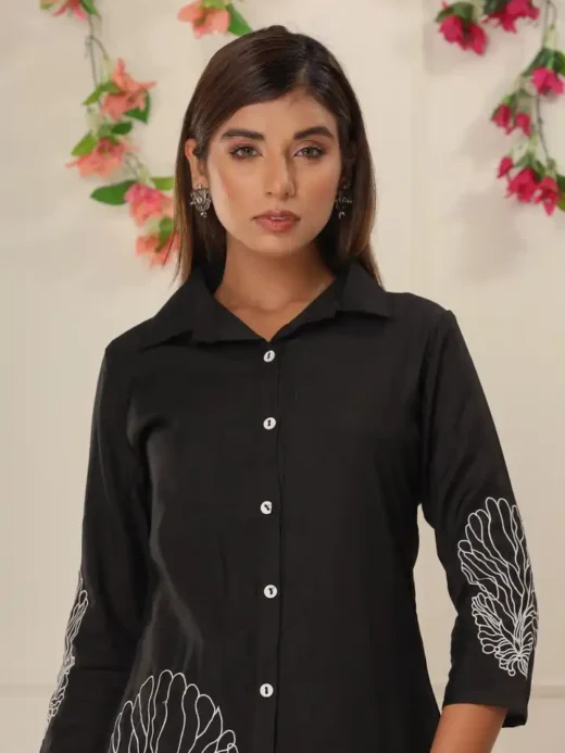 Black Embroidered Co-ord Set