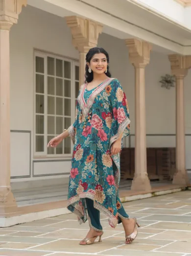 Teal Kaftaan Dhoti Set