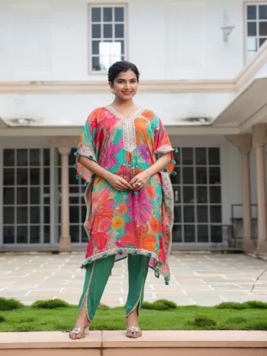 Multi Colour Kaftaan Dhoti Set