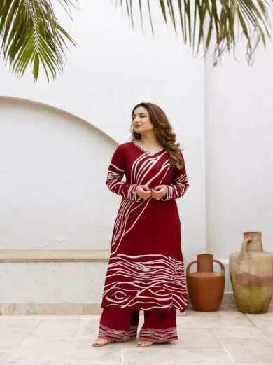 Maroon Palazzo Set