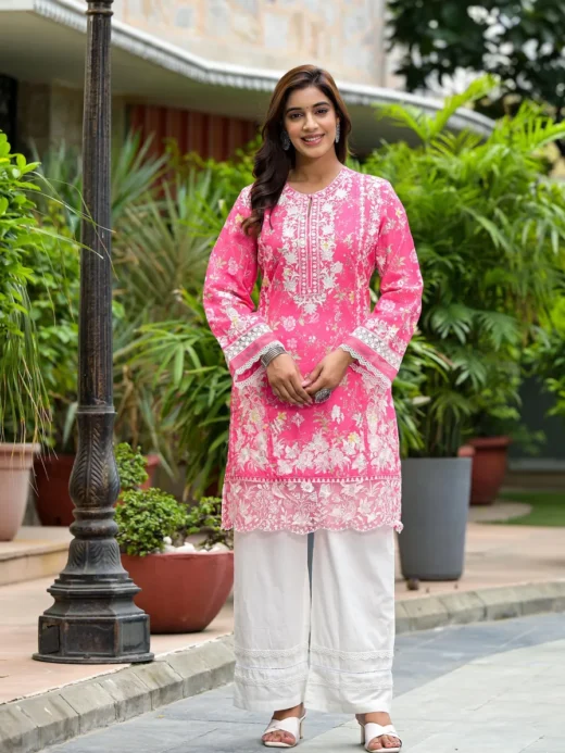Rani Pink Embroidered Suit