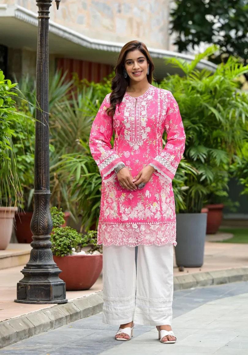 Rani Pink Embroidered Suit