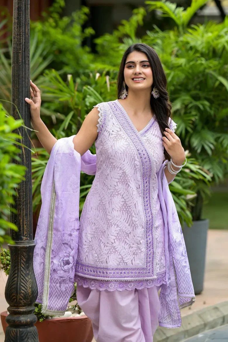 Lavender Dhoti Set