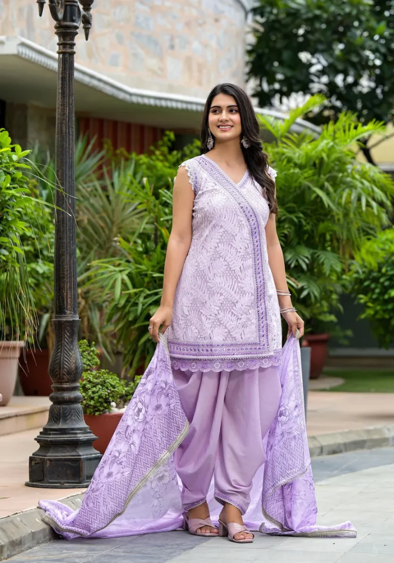 Lavender Dhoti Set - Image 2