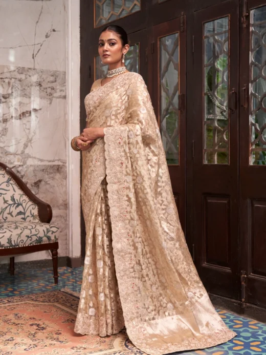 Golden Bridal Saree