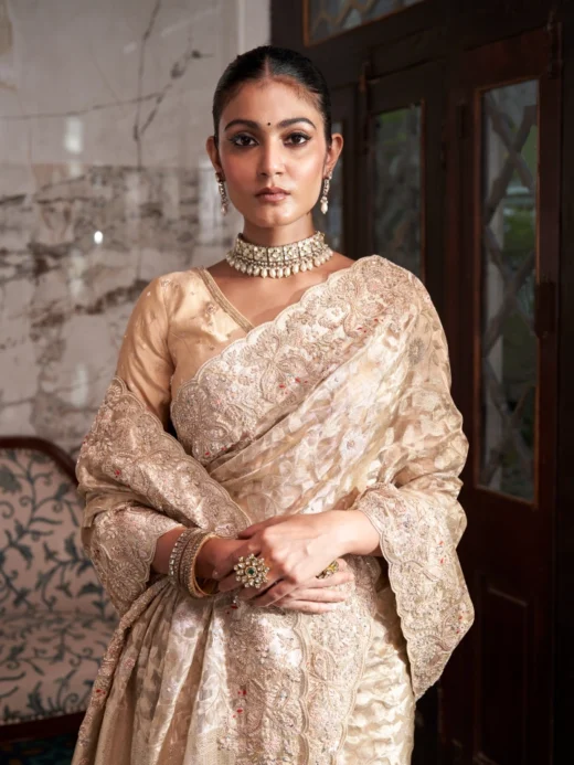 Golden Bridal Saree