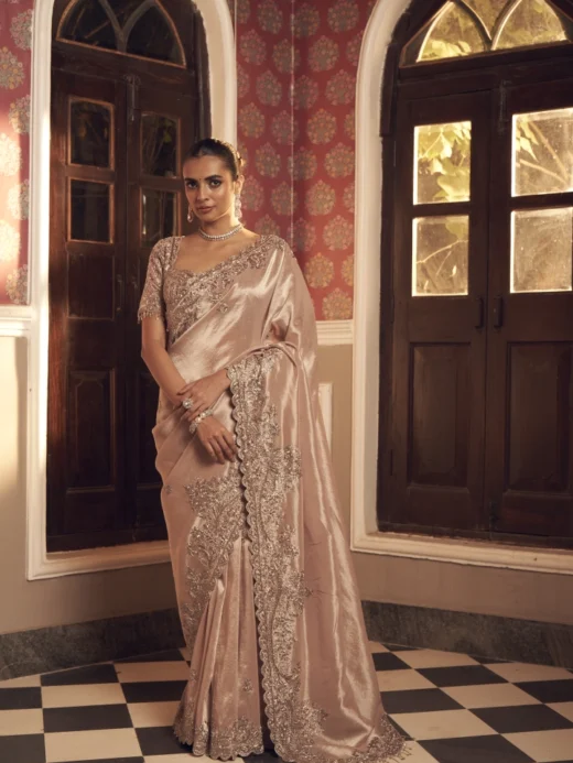 Golden Crush Tissue Saree