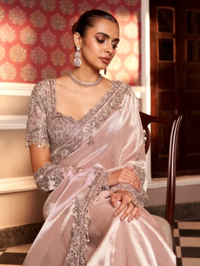 Golden Crush Tissue Saree