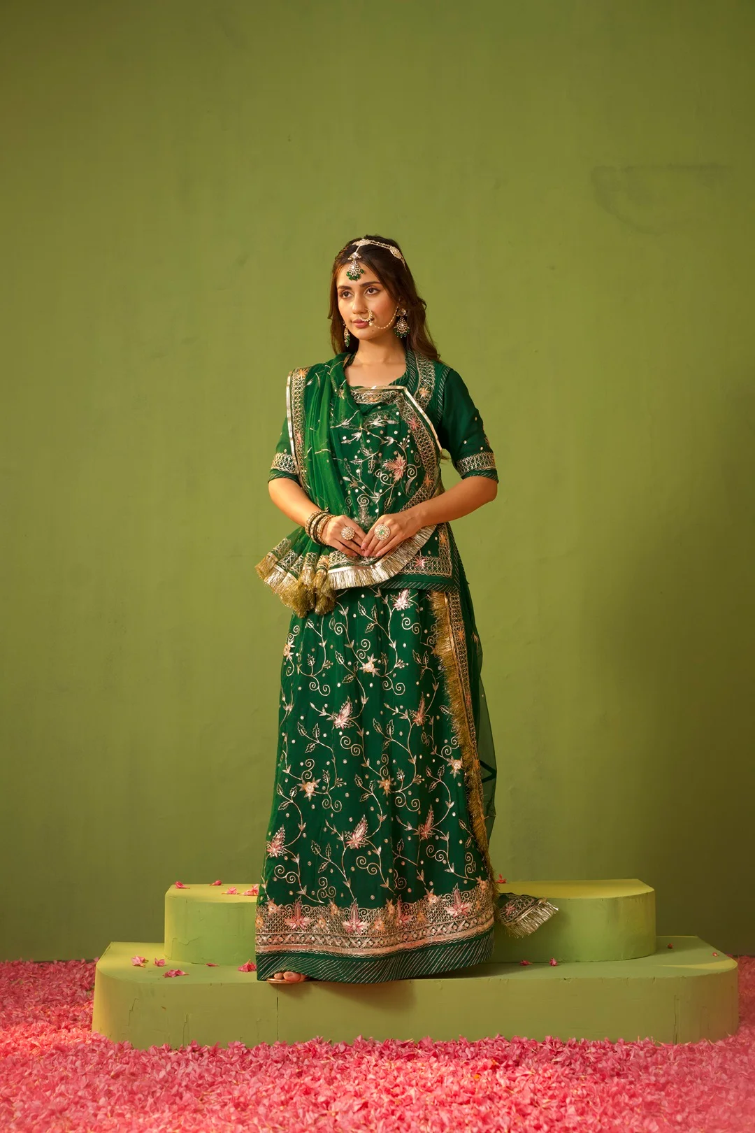 Dark Green Rajputi Poshak - Image 2