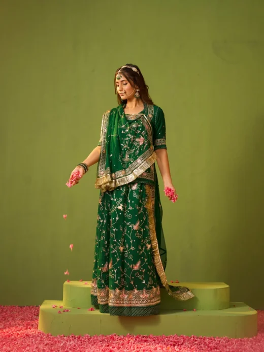 Dark Green Rajputi Poshak