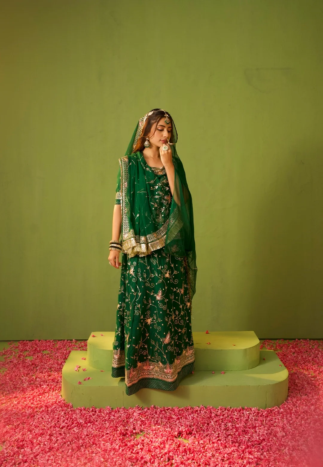 Dark Green Rajputi Poshak - Image 4