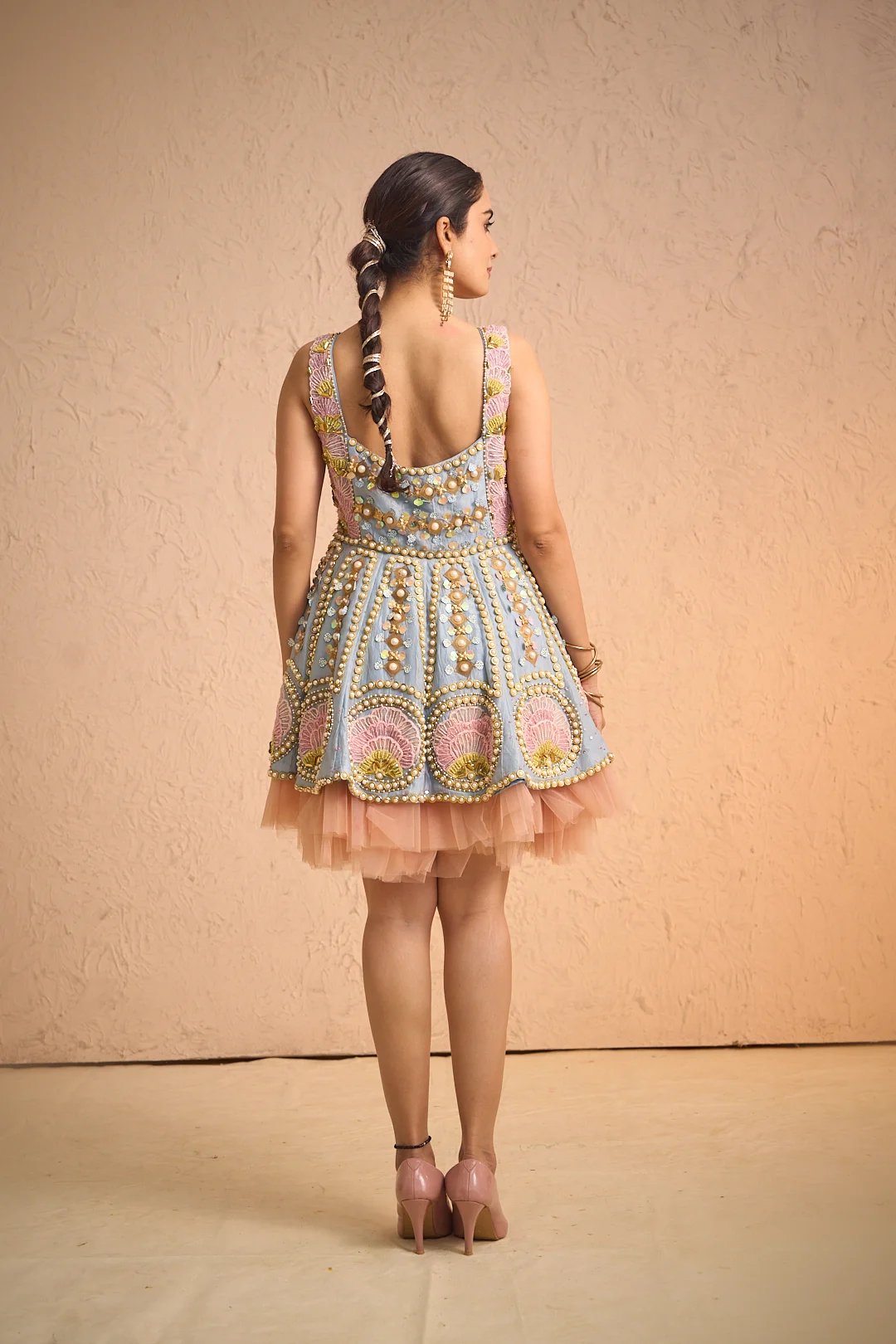 Embroidered Babydoll Dress - Image 5