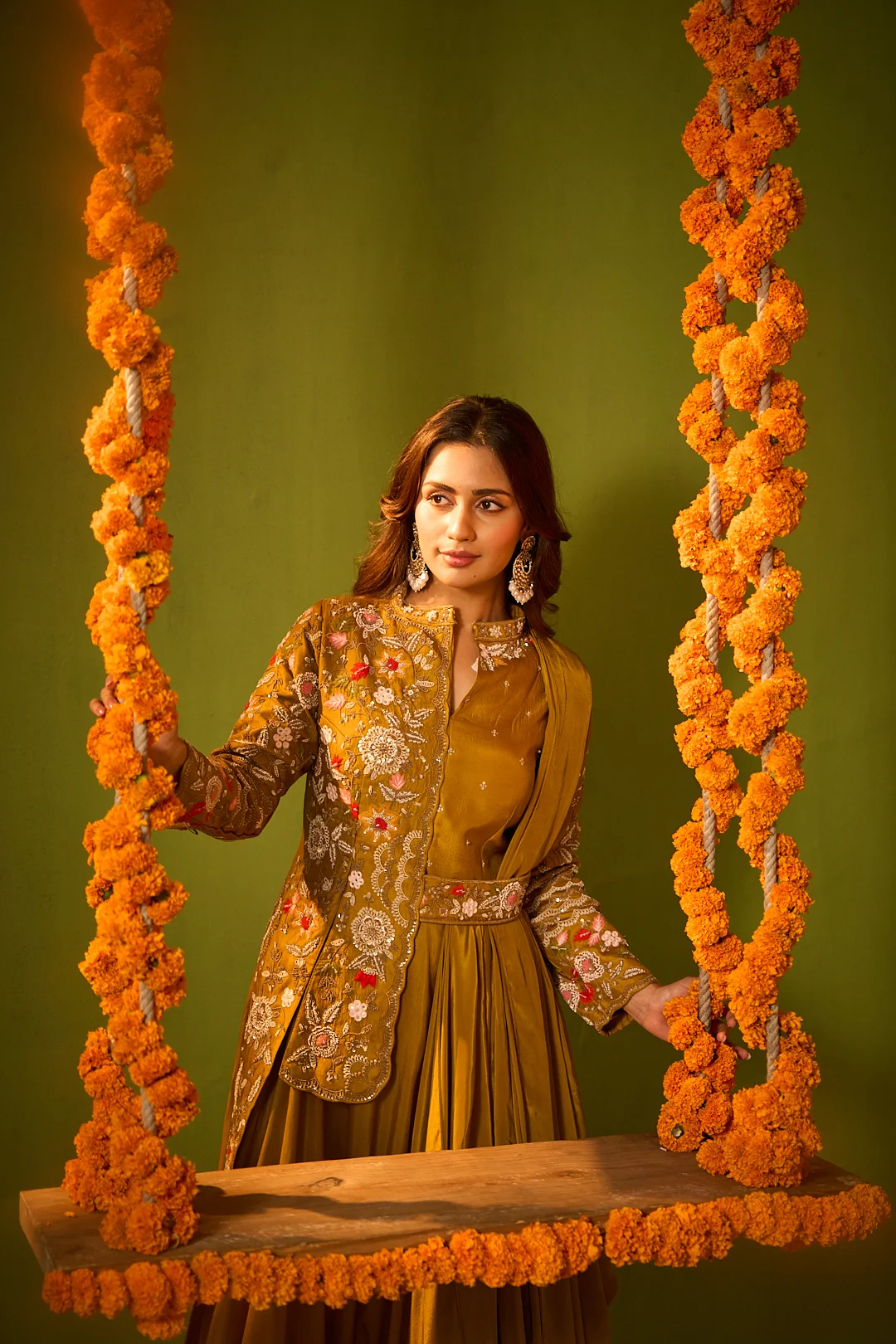 Mustard Crepe Gown - Image 4