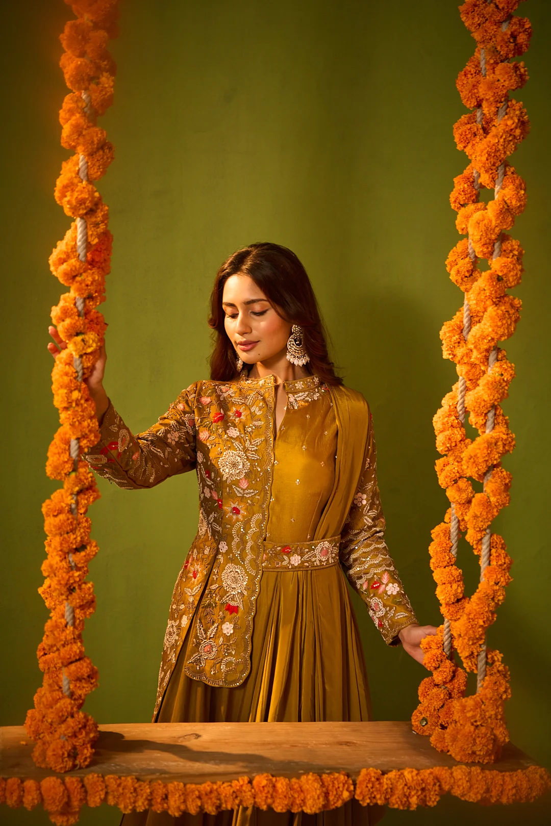 Mustard Crepe Gown - Image 5