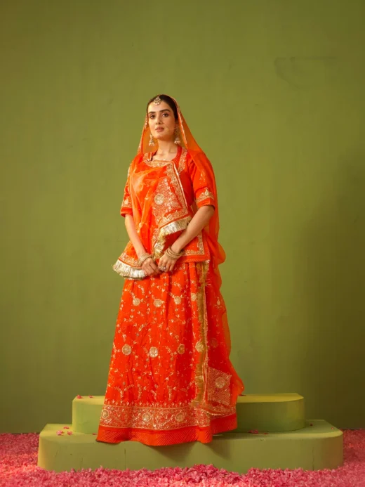 Orange Rajputi Poshak