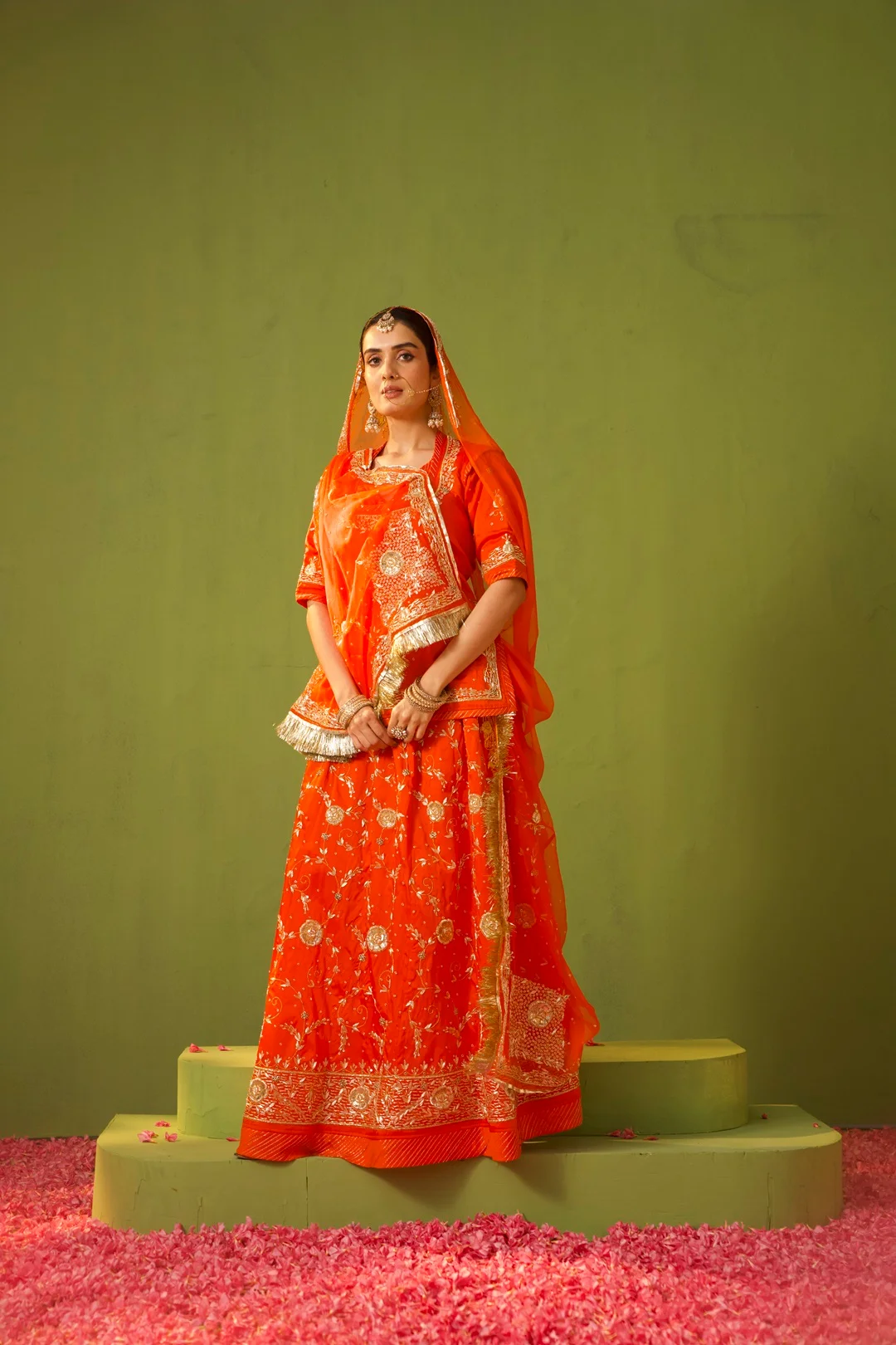 Orange Rajputi Poshak