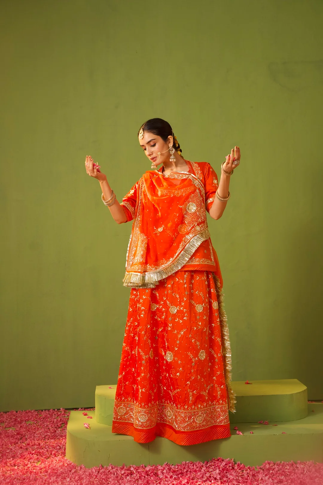 Orange Rajputi Poshak - Image 3