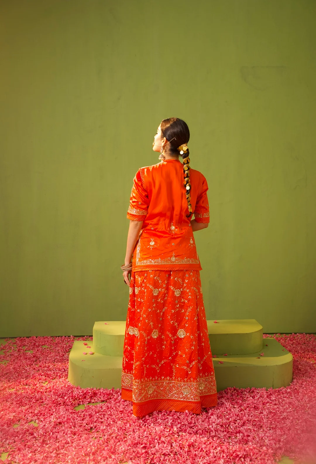 Orange Rajputi Poshak - Image 5