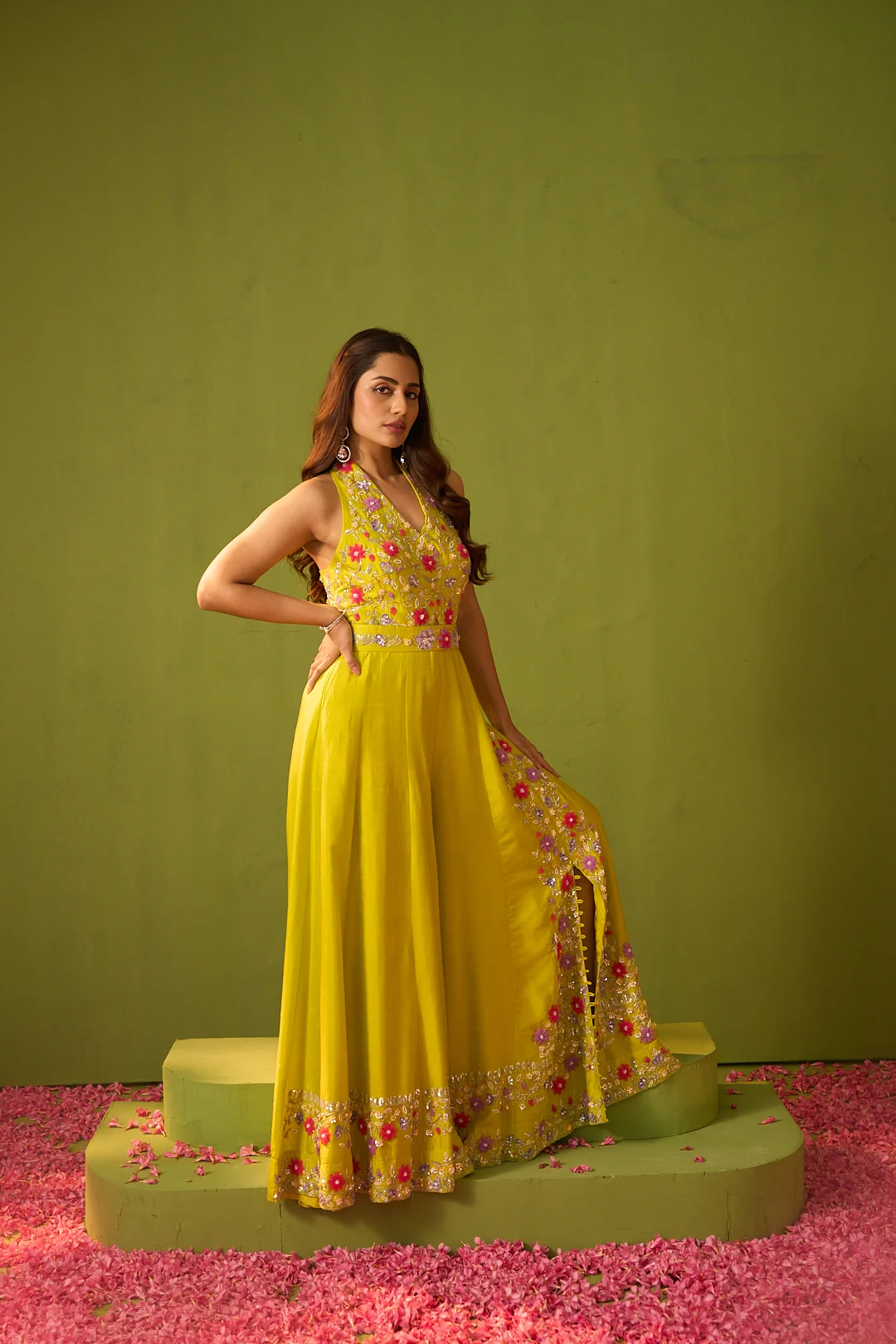 Light Green Halter Neck Jumpsuit - Image 3