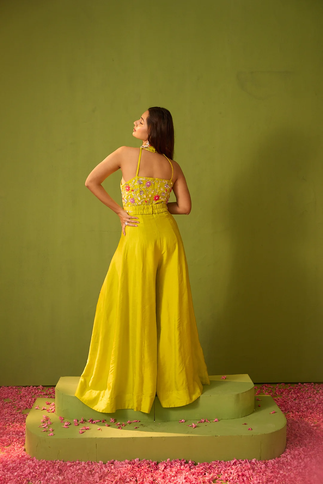 Light Green Halter Neck Jumpsuit - Image 5