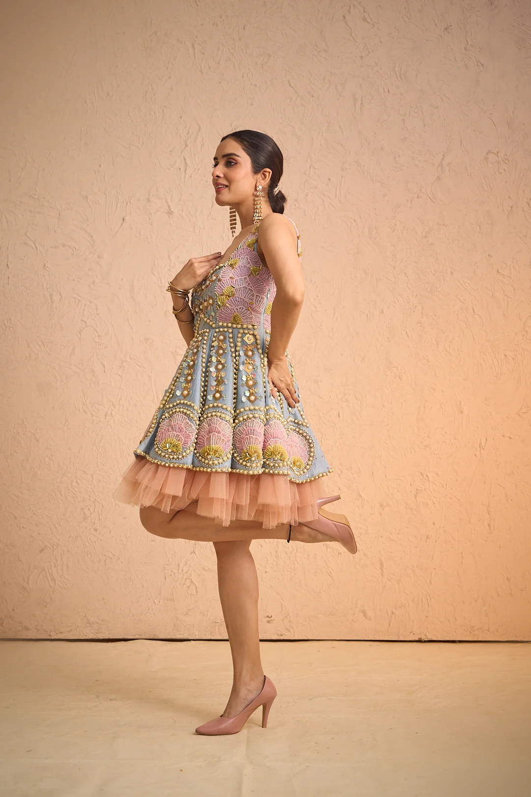 Embroidered Babydoll Dress - Image 2