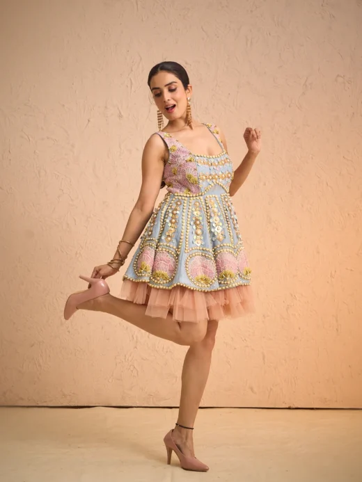 Embroidered Babydoll Dress