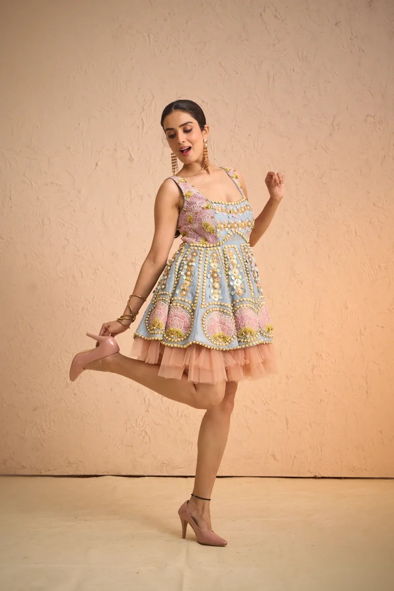 Embroidered Babydoll Dress