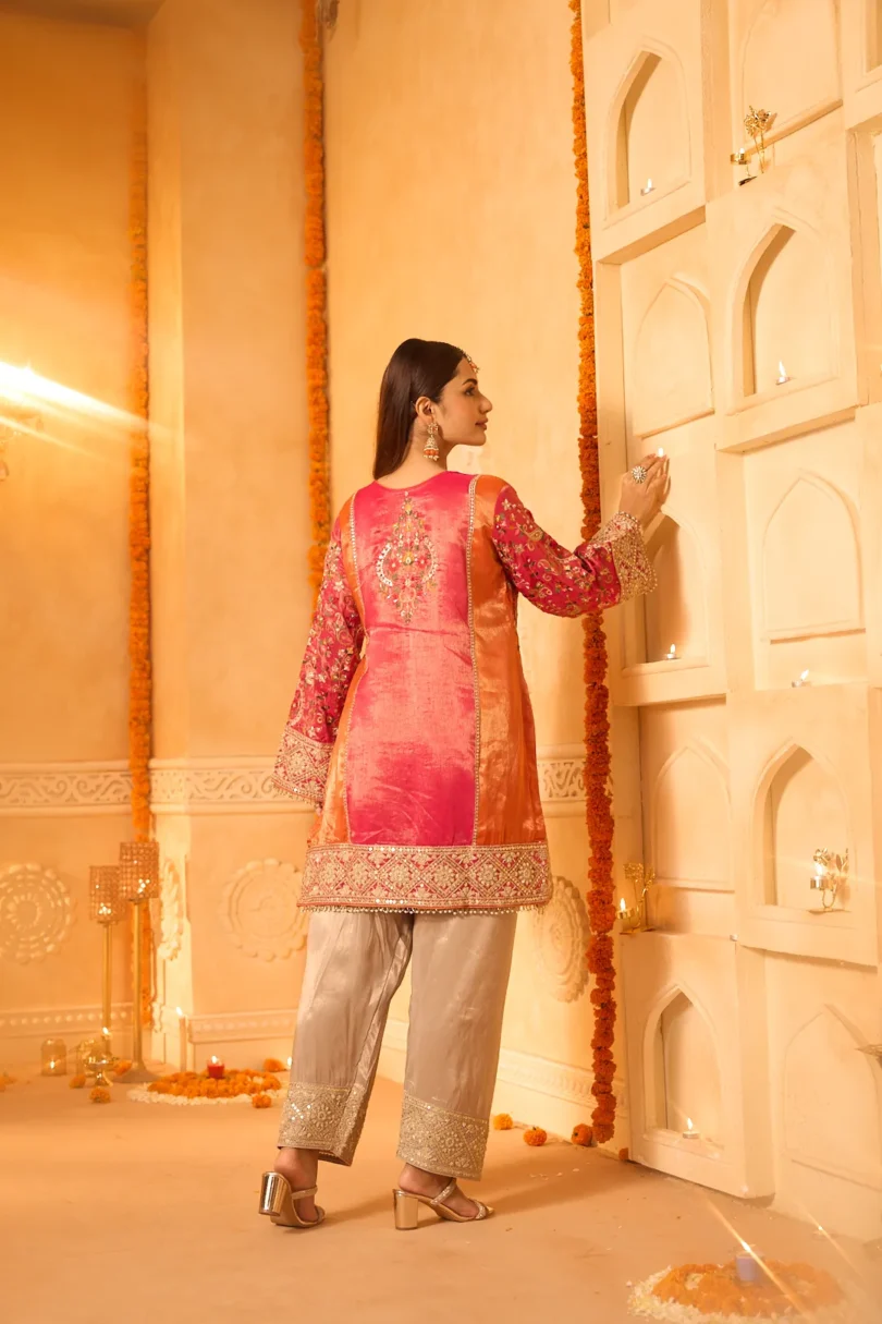 Olive & Rose Embroidered Silk Salwar Suit Set - Image 4